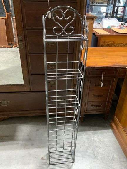 Metal Rack with Scroll Accents, 9 x 5 1/2 x 51 Inches
