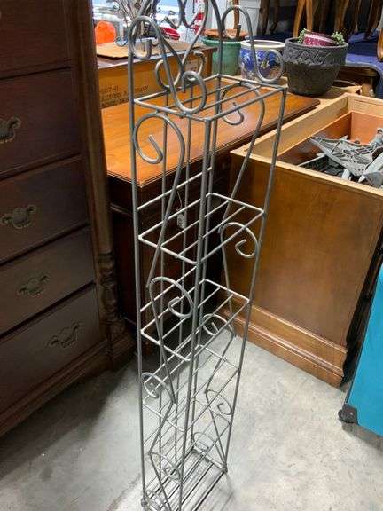 Metal Rack with Scroll Accents, 9 x 5 1/2 x 51 Inches