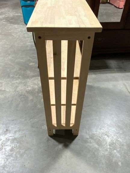 Four-Shelf Natural Wood Shelf, 30 x 12 x 36 Inches