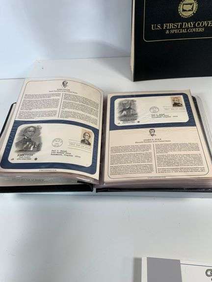 Collection of U.S. First Day Covers with Postal Commemorative Stamps in Two Binders