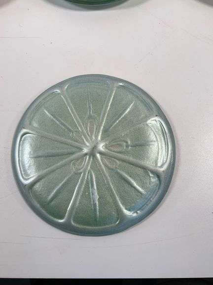 Set of 12 Glass Fruit Slice Plates, 6-Inch, with Four Unique Designs