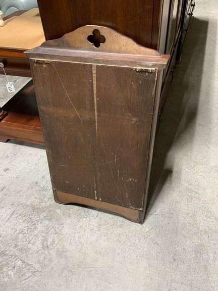 Wall-Mount Wooden Display Cabinet With Glass Door and Decorative Cutout