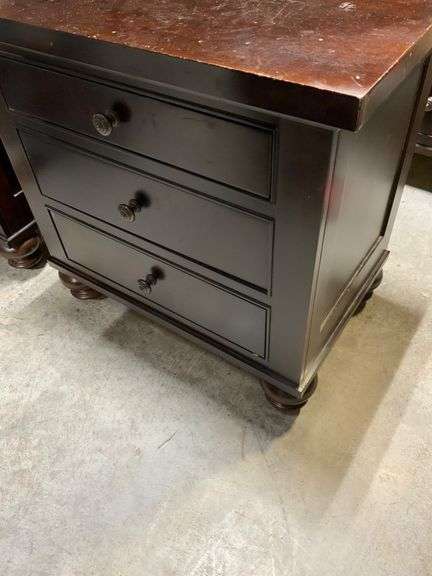 Three-Drawer Wooden Side Table by Restoration Hardware