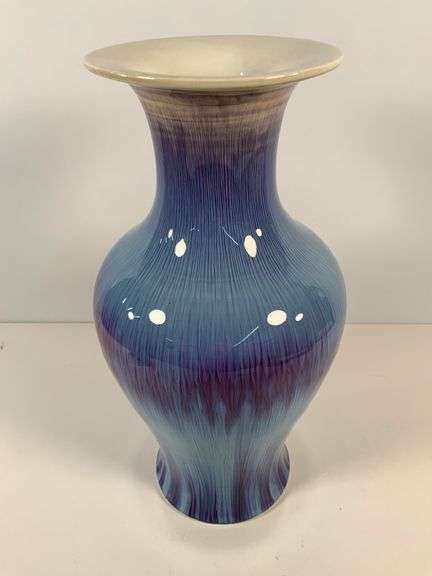 Chinese-Style Porcelain Vase with Blue and Purple Glaze