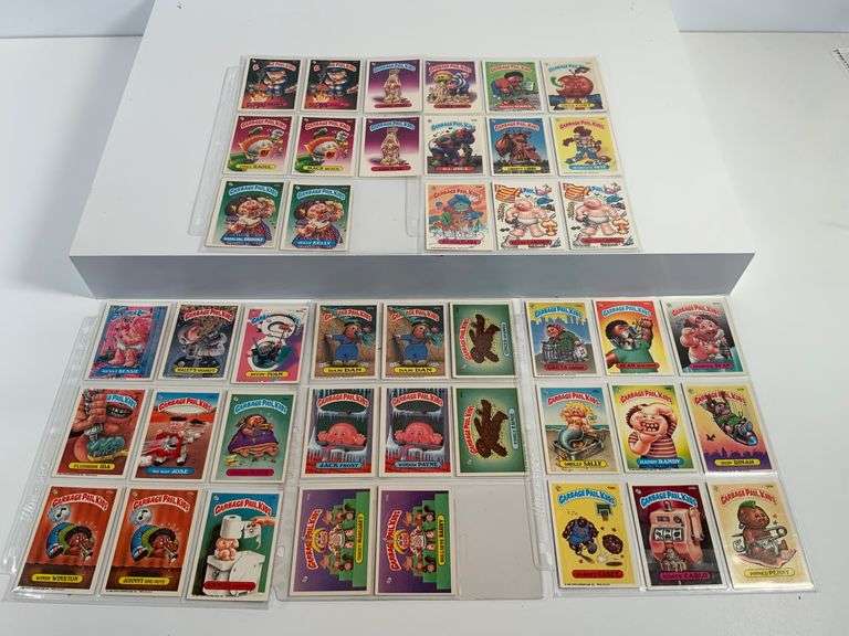 Collection of Garbage Pail Kids Trading Cards in Clear Sleeves