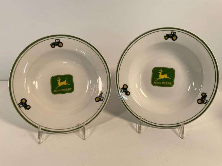Set of Two John Deere Licensed Gibson Ceramic Bowls