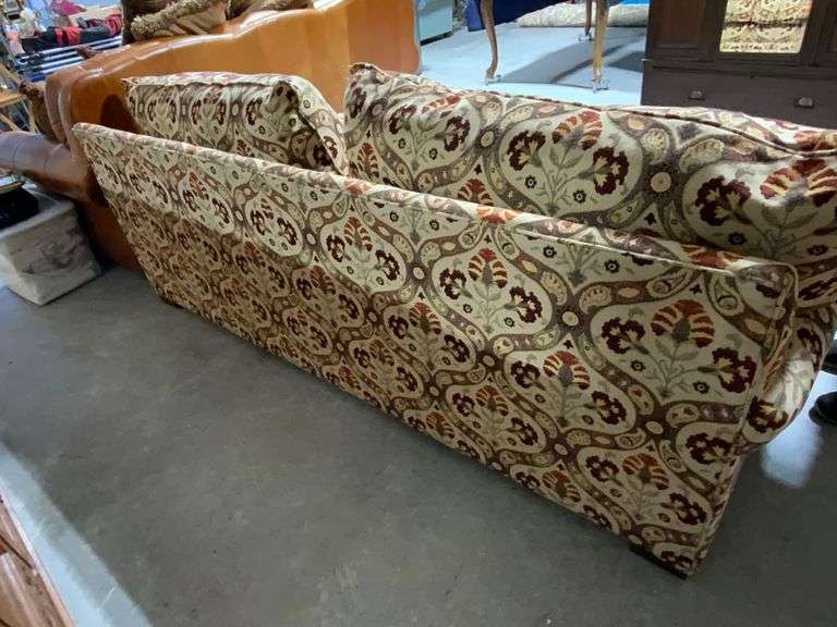 94″ Long Deep Sitting Couch with Floral Upholstery
