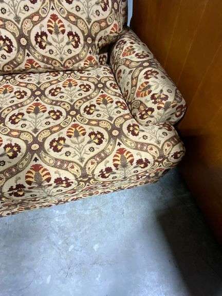 94″ Long Deep Sitting Couch with Floral Upholstery