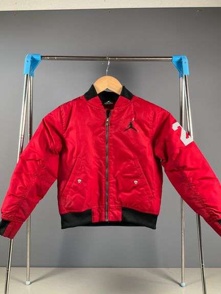 Jordan Brand Kids’ Red Bomber Jacket with Number 23 and Jumpman Logo