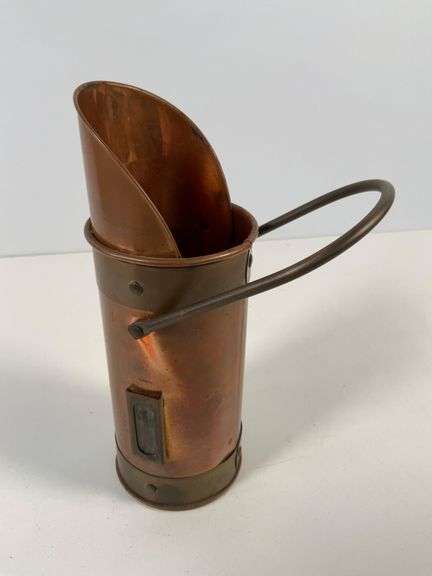 Brass and Copper Matchstick Holder with Handle and Striker by Knobler, Taiwan
