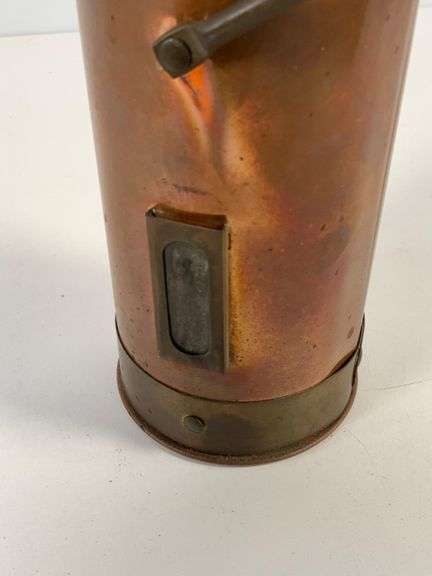 Brass and Copper Matchstick Holder with Handle and Striker by Knobler, Taiwan