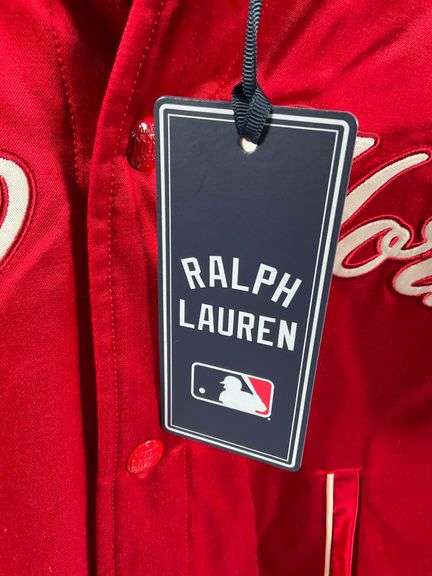 Ralph Lauren MLB Collaboration New York Yankees Red Satin Jacket, Size L