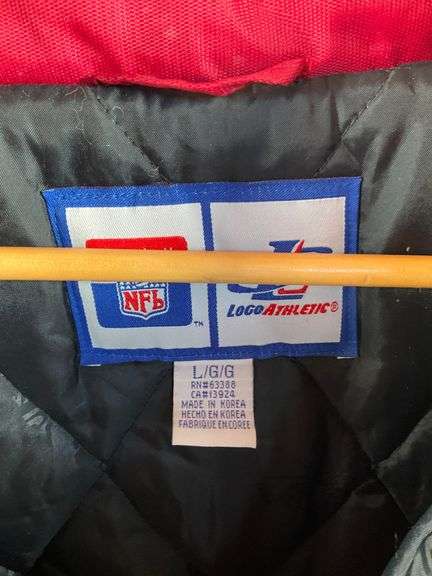 Logo Athletic NFL Licensed Red Hooded Jacket with Embroidered Logo
