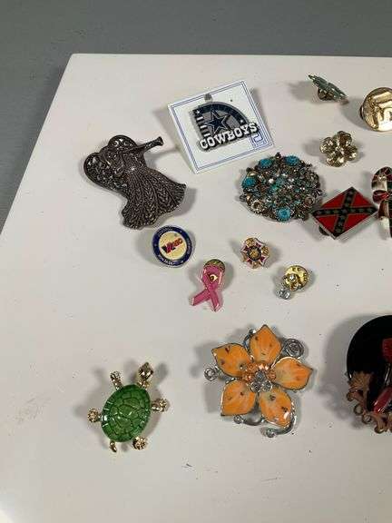 Collection of Assorted Costume Jewelry Pins, Brooches and Hair Clips