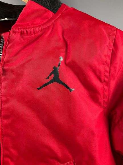 Jordan Brand Kids’ Red Bomber Jacket with Number 23 and Jumpman Logo