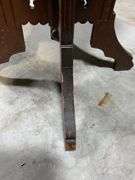 Wooden Pedestal Side Table With Decorative Cutout Base