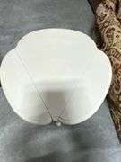 White Folding Drop-Leaf Table with Turned Legs