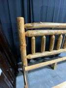 Rustic King-Size Solid Log Bed Frame With 80-Inch Wide Headboard