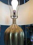 66” Tall Fluted Brass Floor Lamp with Decorative Fabric Shade