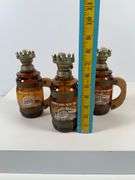 Set of Three Amber Glass Pennsylvania Dutch Country Lantern Mugs