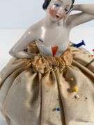 Porcelain Half Doll Pin Cushion, 7” Tall