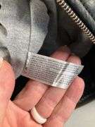 Black Faux Leather Bomber Jacket with Embroidered Logo Patch