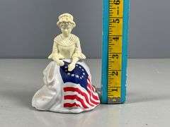 Vintage Avon Betsy Ross Decanter Figurine with 13-Star Flag Design