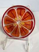 Set of 12 Glass Fruit Slice Plates, 6-Inch, with Four Unique Designs