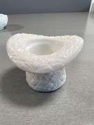 Collection of White Milk Glass Miniature Tableware Items with Etched and Embossed Designs