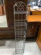 Metal Rack with Scroll Accents, 9 x 5 1/2 x 51 Inches