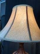 Table Lamp with Decorative Base and Embellished Shade, 34 Inches Tall