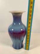 Chinese-Style Porcelain Vase with Blue and Purple Glaze