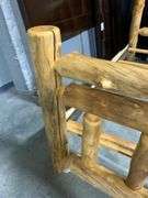 Rustic King-Size Solid Log Bed Frame With 80-Inch Wide Headboard