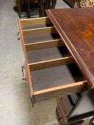 Wooden Silverware Chest with Queen Anne Style Legs and Brass Hardware