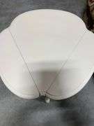 White Folding Drop-Leaf Table with Turned Legs