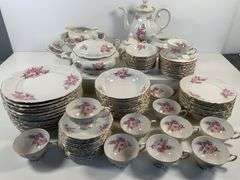 Bavaria Germany ‘Santa Rosa’ Porcelain Dinnerware, Partial Set for 11