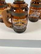 Set of Three Amber Glass Pennsylvania Dutch Country Lantern Mugs