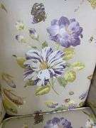 Wingback Armchair with Floral Upholstery and Cabriole Legs