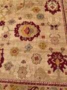 Hand-Knotted Wool Area Rug with Floral Motifs, 103” x 144”