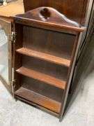Wall-Mount Wooden Display Cabinet With Glass Door and Decorative Cutout