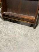 Wall-Mount Wooden Display Cabinet With Glass Door and Decorative Cutout