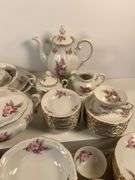 Bavaria Germany ‘Santa Rosa’ Porcelain Dinnerware, Partial Set for 11