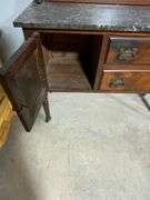 Two-Piece Wood Sideboard with Marble Top and Mirrored Back, 42″W x 18″D x 68″H