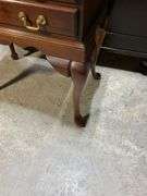 Wooden Silverware Chest with Queen Anne Style Legs and Brass Hardware