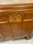 Wooden Sideboard with Marble Top and C.W.S. Ltd. Makers Label