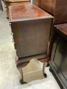 Wooden Silverware Chest with Queen Anne Style Legs and Brass Hardware