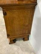 Two-Piece Wooden Sideboard with Beveled Mirror and Cabinets, 72 x 24 x 84 Inches
