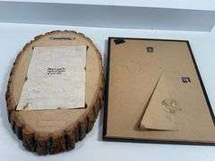 Wood-Slice Frame With Duck Print and Framed 1967 ‘Ducks Unlimited’ Pintail Illustration