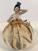 Porcelain Half Doll Pin Cushion, 7” Tall