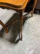 Lightweight Wooden Accent Table with Inlaid Top and Cabriole Legs